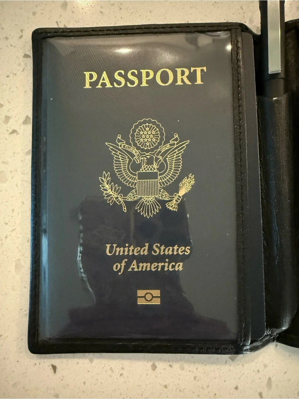 Budd Leather Passport Holder with Pen Slot